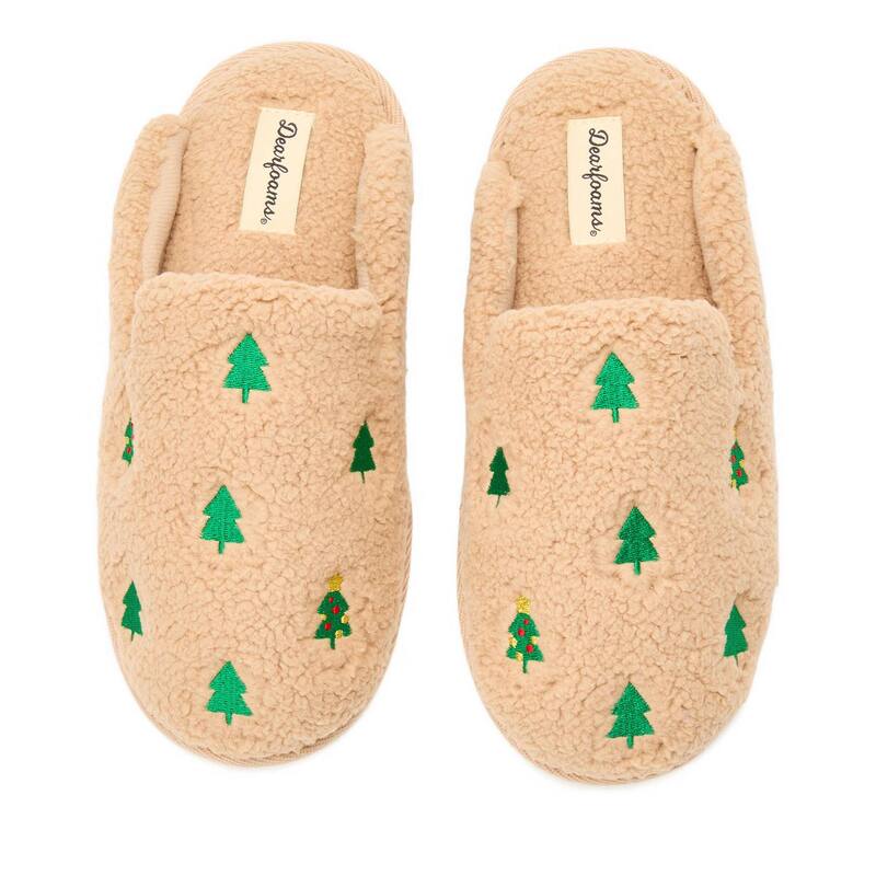 ディアフォームズ レディース シューズ サンダル Dearfoams Women's Tab Scuff Slipper Latte