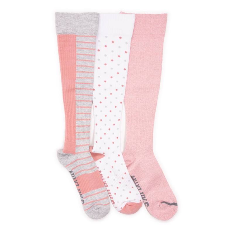 ムクルクス レディース アンダーお召しもの ソックス Women\u0027s MUK LUKS 3-Pack Compression Knee-High Socks Blush 毛はらい