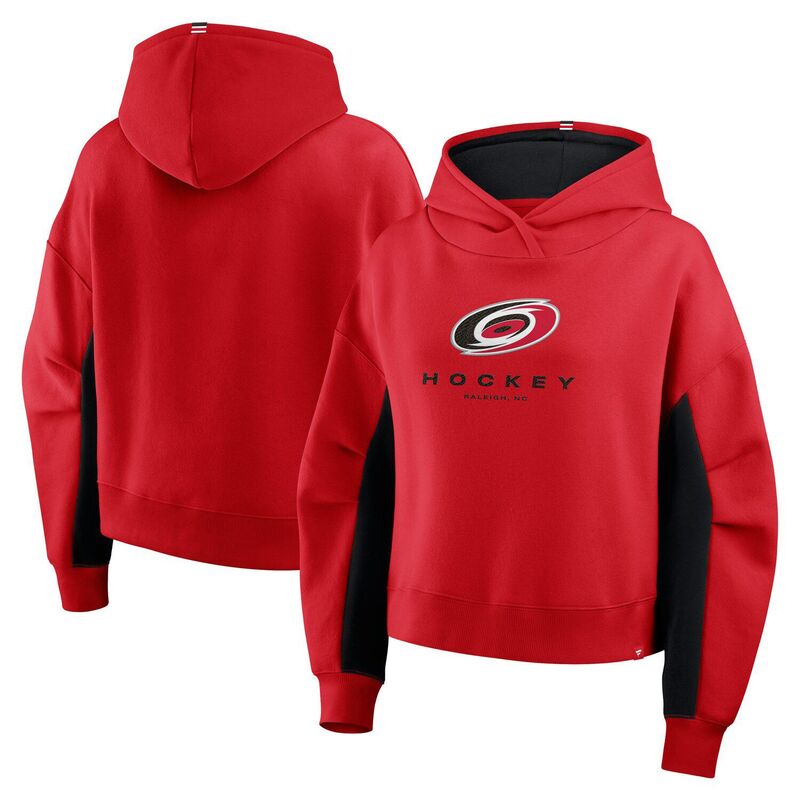 ファナティクス レディース トップス Tシャツ パーカー Women's Fanatics Red Carolina Hurricanes Back Check Boxy Hoodie Hured レッド