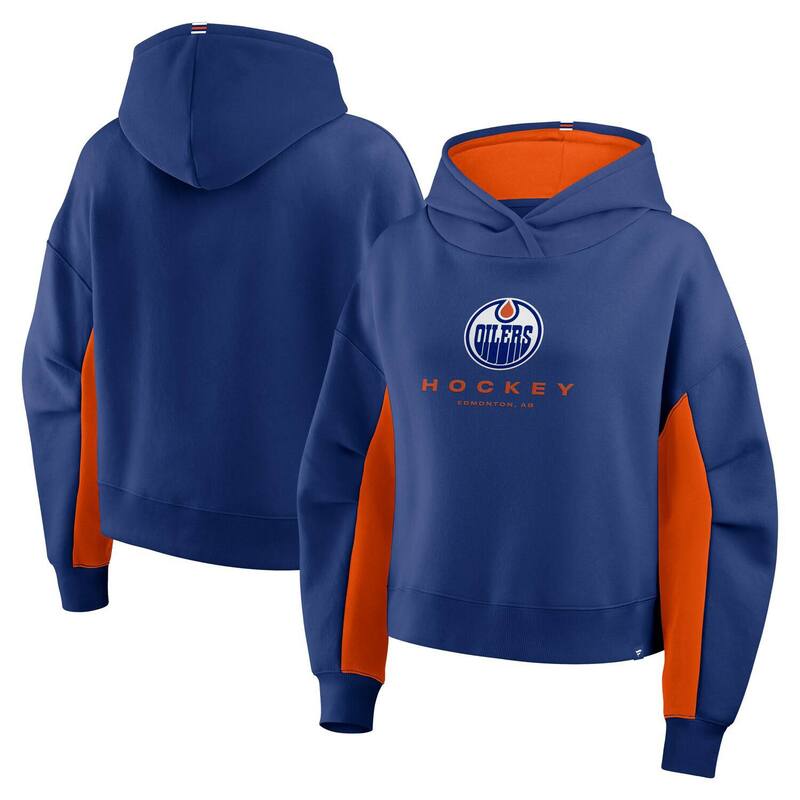 ファナティクス レディース トップス Tシャツ パーカー Women's Fanatics Royal Edmonton Oilers Back Check Boxy Hoodie Oil Blue ブルー