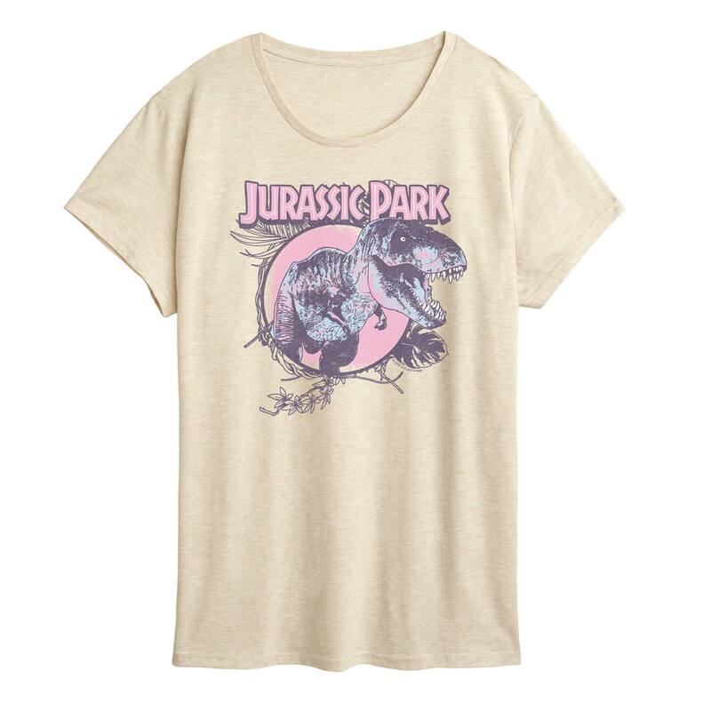 アニメキャラクター レディース トップス Tシャツ グラフィック Licensed Character Women's Jurassic Park T-Rex Pastels Graphic Tee Beige ベージュ
