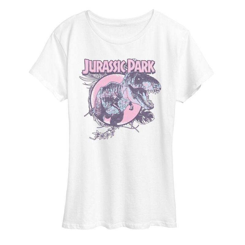 アニメキャラクター レディース トップス Tシャツ グラフィック Licensed Character Women's Jurassic Park T-Rex Pastels Graphic Tee White ホワイト