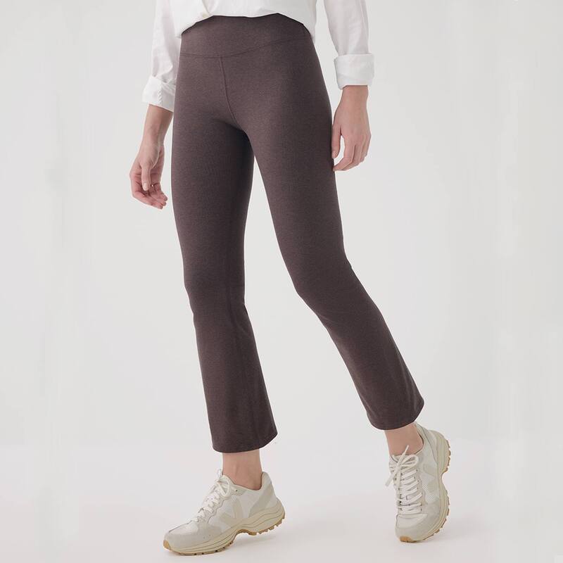 パクト レディース ボトムス 心地好いズボン下 ブーツとり捨てる 綿織物 クロップド ブーツ Pact On the Go-To Cropped Bootcut Legging Made with Organicotton Chocolate Heather ギョリュウモドキ