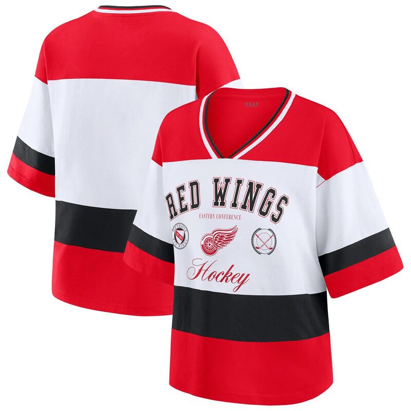 ウェア バイ エリン アンドルーズ レディース トップス Tシャツ ジャージー Women's WEAR by Erin Andrews Red/White Detroit Red Wings Jersey Style Tee Rdw Red レッド