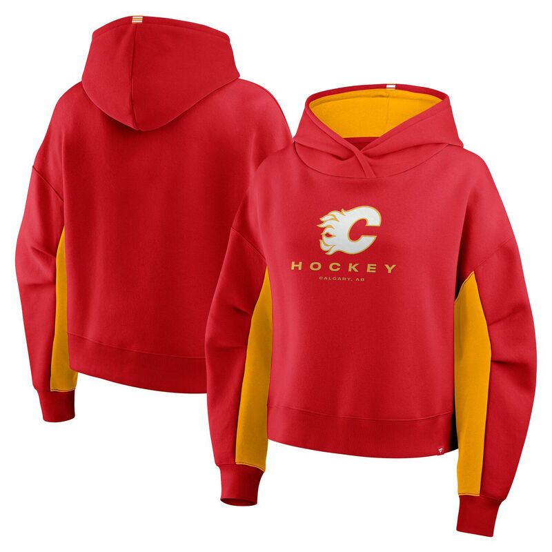 ファナティクス レディース トップス Tシャツ パーカー Women's Fanatics Red Calgary Flames Back Check Boxy Hoodie Flm Red レッド