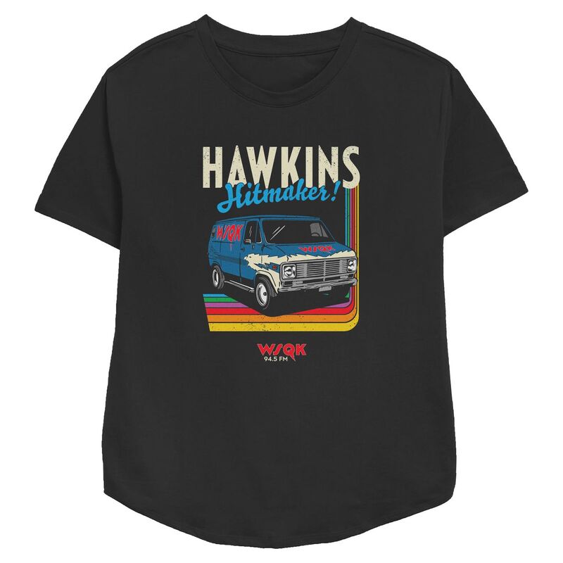 アニメキャラクター レディース トップス Tシャツ グラフィック Licensed Character Women'stranger Things Hawkins Hitmaker Graphic Tee Black ブラック 8,986円