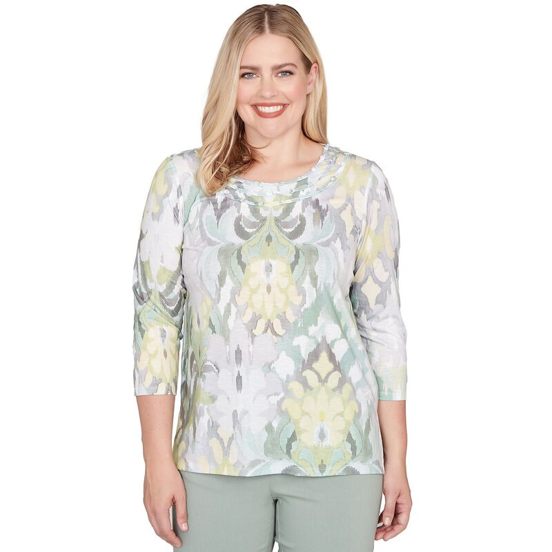 アルフレッド ダナー レディース トップス Tシャツ ニット Alfredunner Ikat Medallion Pattern Soft Knitop Multi Green グリーン