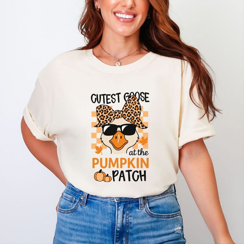 Simply Sage Market レディース トップス ティーシャツ グース Simply Sage Market Cutest Goose Athe Pumpkin Patch - Womens Garment Dyed Tee Ivory 象牙色 レディースファッション-トップス-Tシャツ・カットソー