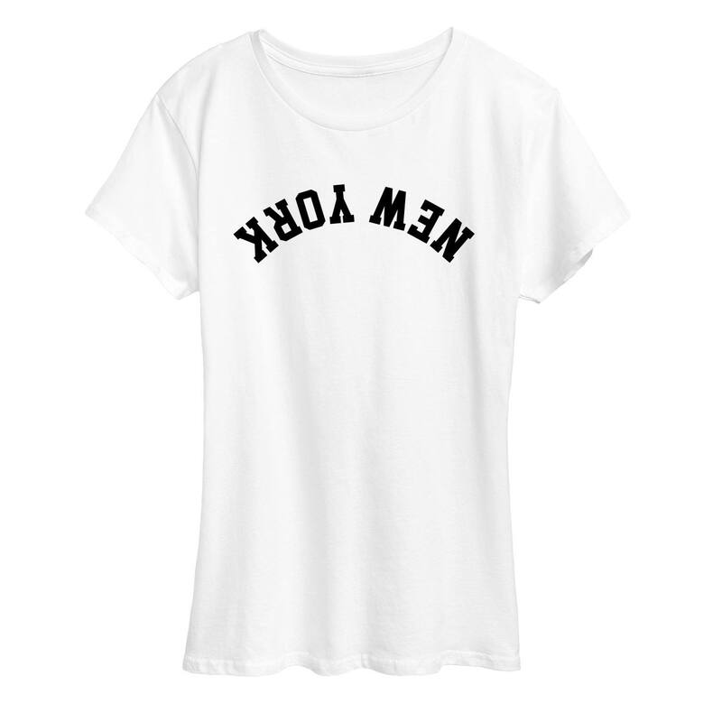 アニメキャラクター レディース トップス Tシャツ ダウン グラフィック Licensed Character Women's New York Upside Down Graphic Tee White ホワイト
