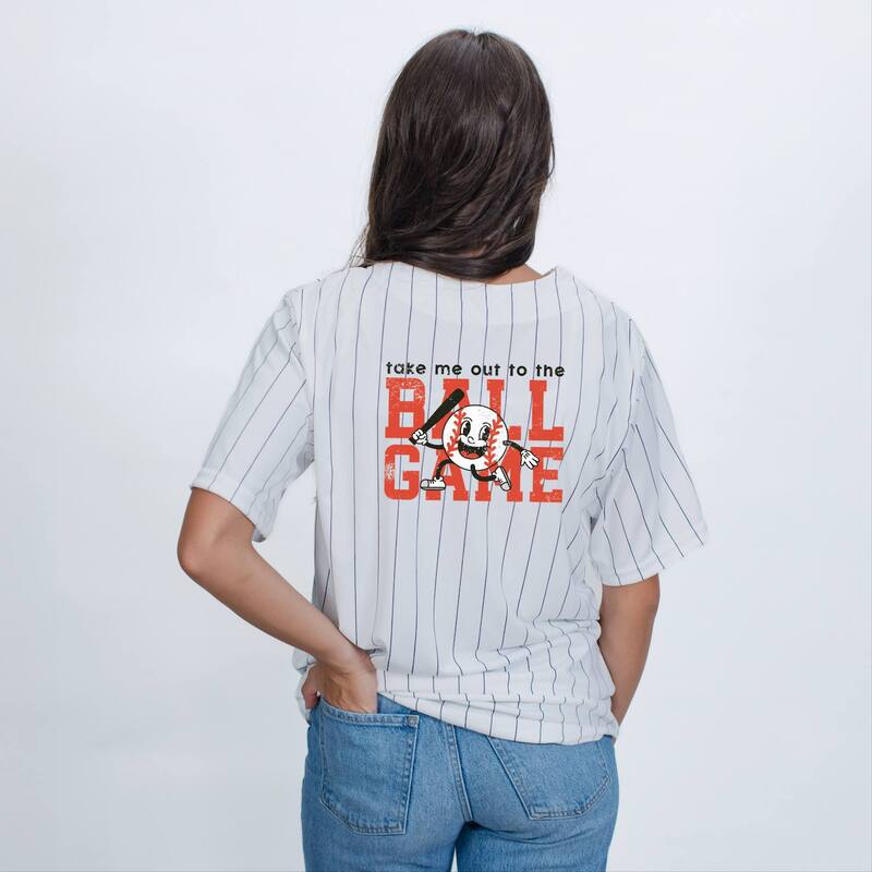Simply Sage Market レディース トップス Tシャツ ジャージー Simply Sage Marketake Me Outo The Ball Game Distressed - Womenstriped Baseball Jersey Navy ネイビー