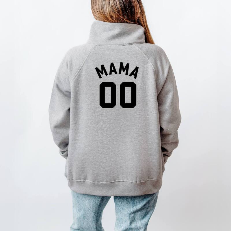 Simply Sage Market レディース トップス Tシャツ ハーフジップ ジャージー フリース Simply Sage Market Mama Jersey Heart - Womens Quarter Zip Fleece Heather Grey グレー