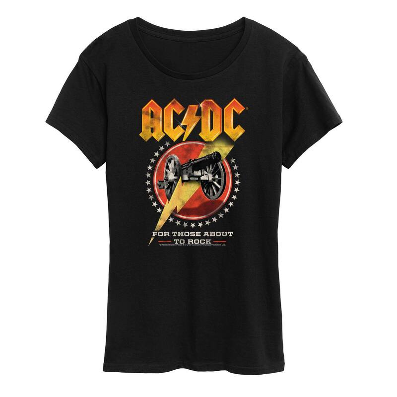 アニメキャラクター レディース トップス Tシャツ グラフィック Licensed Character Women's ACDC For Those Abouto Rock Graphic Tee Black ブラック