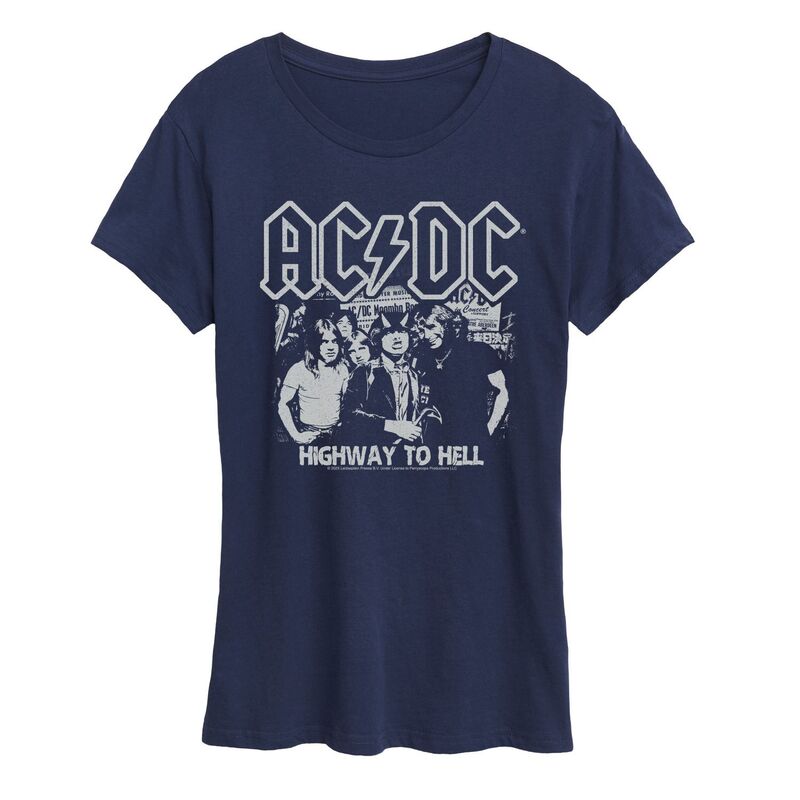 アニメキャラクター レディース トップス Tシャツ グラフィック Licensed Character Women's ACDC Highway To Hell Graphic Tee Navy ネイビー