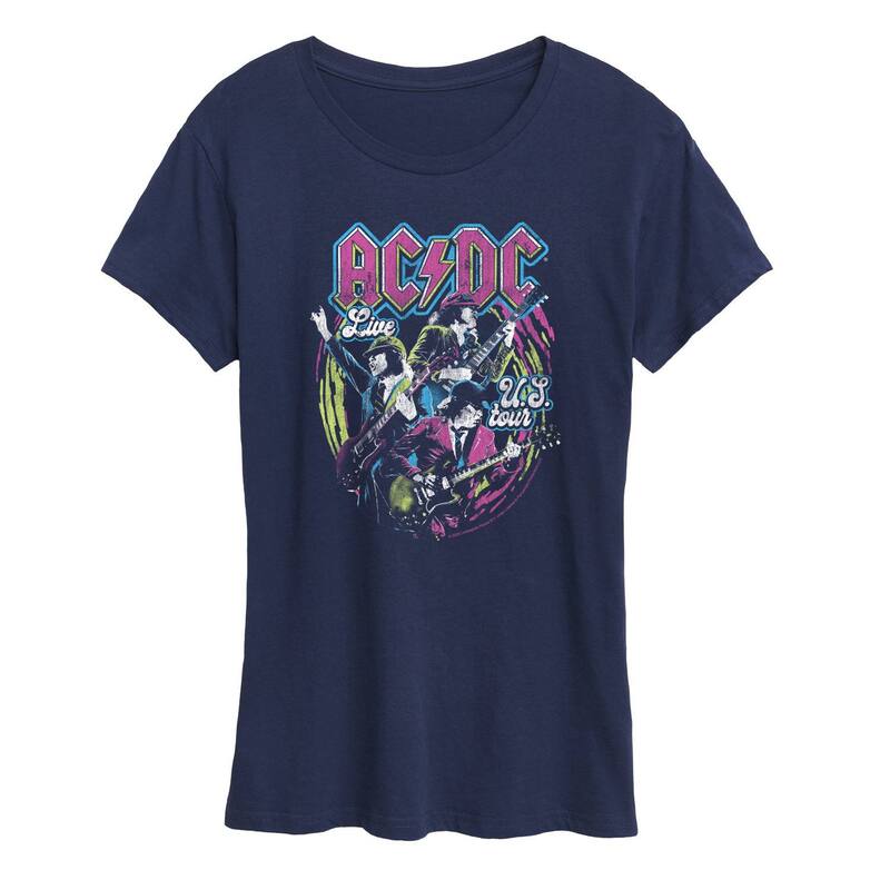 アニメキャラクター レディース トップス Tシャツ グラフィック Licensed Character Women's ACDC Live U.S. Tour Graphic Tee Navy ネイビー