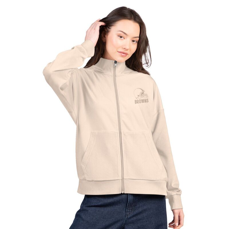 ジースリー フォーハー バイ 長い巻き毛 バンクス レディース トップス プルオーバー パーカー Women\u0027s G-III 4Her by Carl Banks Tan Cleveland Browns Rookie Full-Zip Hoodie Brn Multi マルチ色つや
