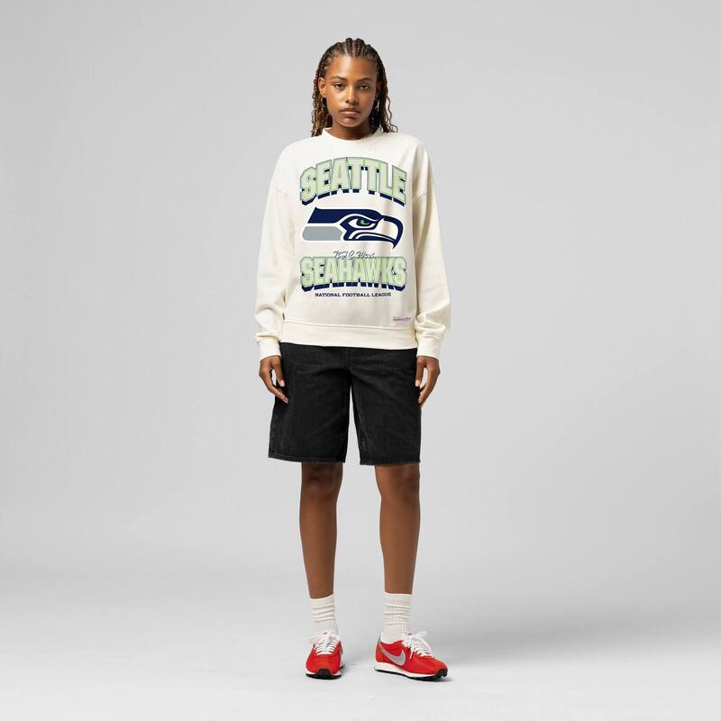 ミッチェル&ネス レディース トップス Tシャツ スウェット Women's Mitchell & Ness Cream Seattle Seahawks Tonal Arch Sweatshirt Sea Beige ベージュ