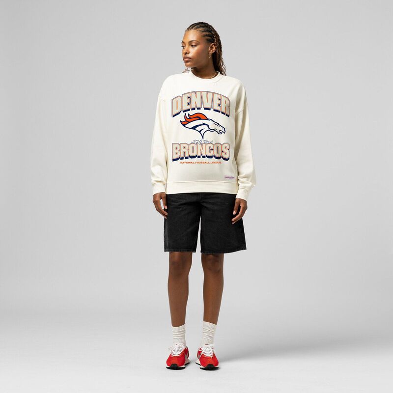 ミッチェル&ネス レディース トップス Tシャツ スウェット Women's Mitchell & Ness Cream Denver Broncos Tonal Arch Sweatshirt Den Beige ベージュ