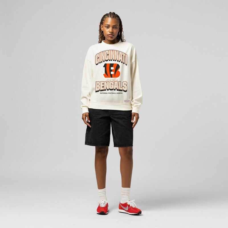 ミッチェル&ネス レディース トップス Tシャツ スウェット Women's Mitchell & Ness Cream Cincinnati Bengals Tonal Arch Sweatshirt Bng Beige ベージュ