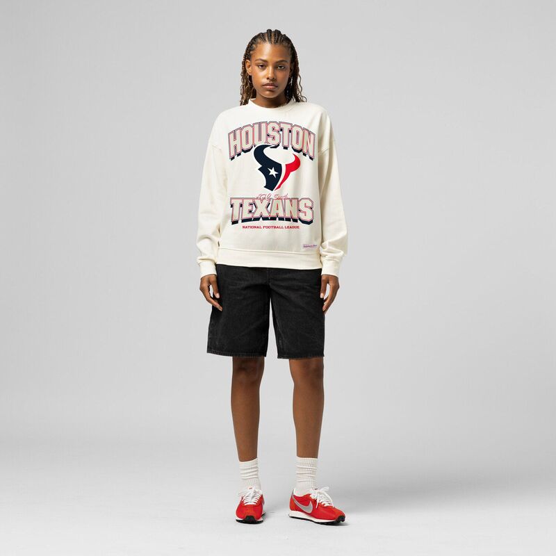 ミッチェル&ネス レディース トップス Tシャツ スウェット Women's Mitchell & Ness Cream Houston Texans Tonal Arch Sweatshirtxs Beige ベージュ