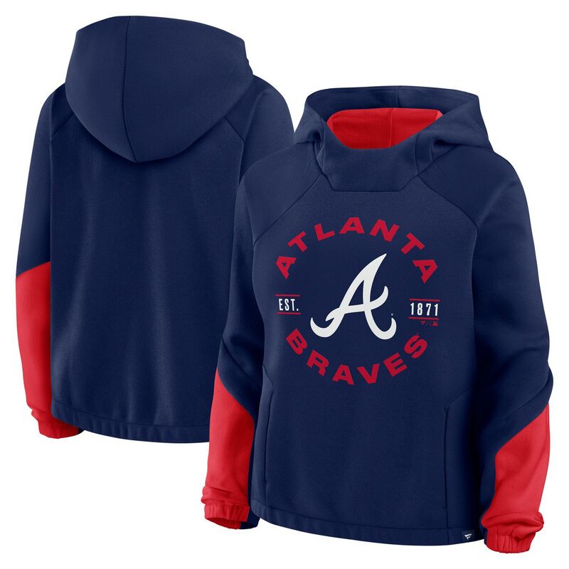 ファナティクス レディース トップス Tシャツ パーカー Women's Fanatics Navy Atlanta Braves Oversized Time to Win Pullover Hoodie Brv Navy ネイビー