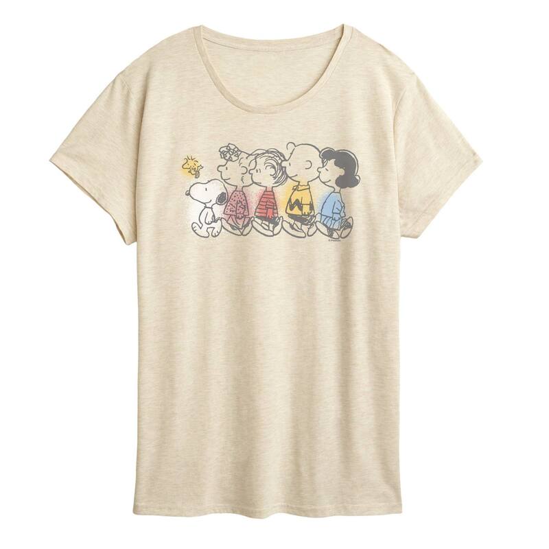 アニメキャラクター レディース トップス Tシャツ グラフィック Licensed Character Women's Peanuts Friends Graphic Tee Beige ベージュ