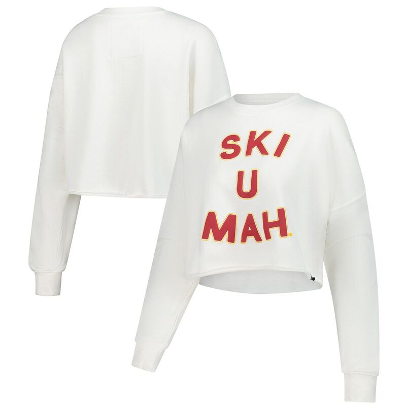 アンブランデッド レディース トップス Tシャツ スウェット クロップド Unbranded Women's Minnesota Golden Gophers Gameday Social White Raw Edge Boxy Cropped Sweatshirt Min White ホワイト