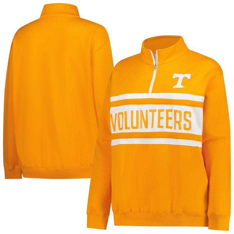 ファナティクス レディース トップス プルオーバー 足し加える大きさ Women\u0027s Fanatics Tennessee Orange/Whitennessee Volunteers Plusize Quarter-Zipullover Ten Orange オレンジ色