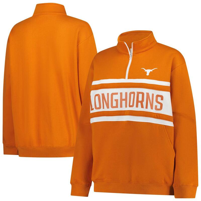 ファナティクス レディース トップス プルオーバー 足し加える大きさ Women\u0027s Fanatics Burnt Orange/Whitexas Longhorns Plusize Quarter-Zipullover Tex Multi マルチ色合い