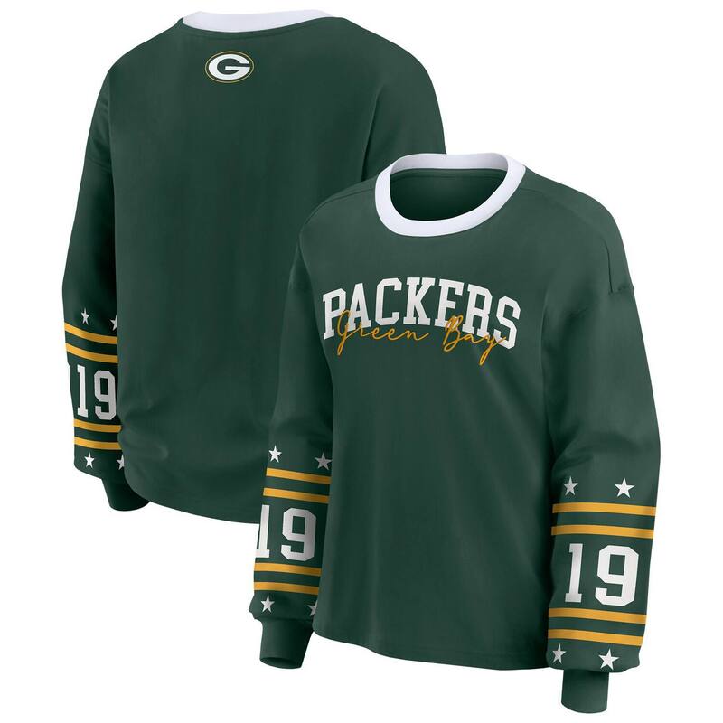 ウェア バイ エリン アンドルーズ レディース トップス Tシャツ プラスサイズ 長袖 Women WEAR by Erin Andrews Green Bay Packers Plusize Sport Long-Sleeve T-Shirt Pkr Green グリーン