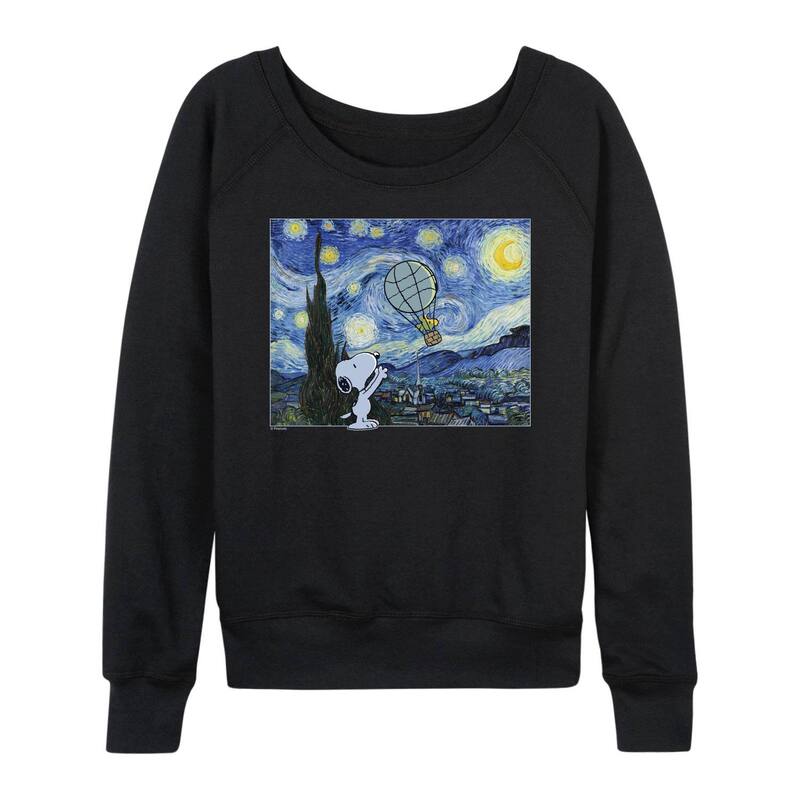 アニメキャラクター レディース トップス Tシャツ パイル Licensed Character Women's Peanutstarry Night French Terry Long Sleeve Tee Black ブラック 10,245円
