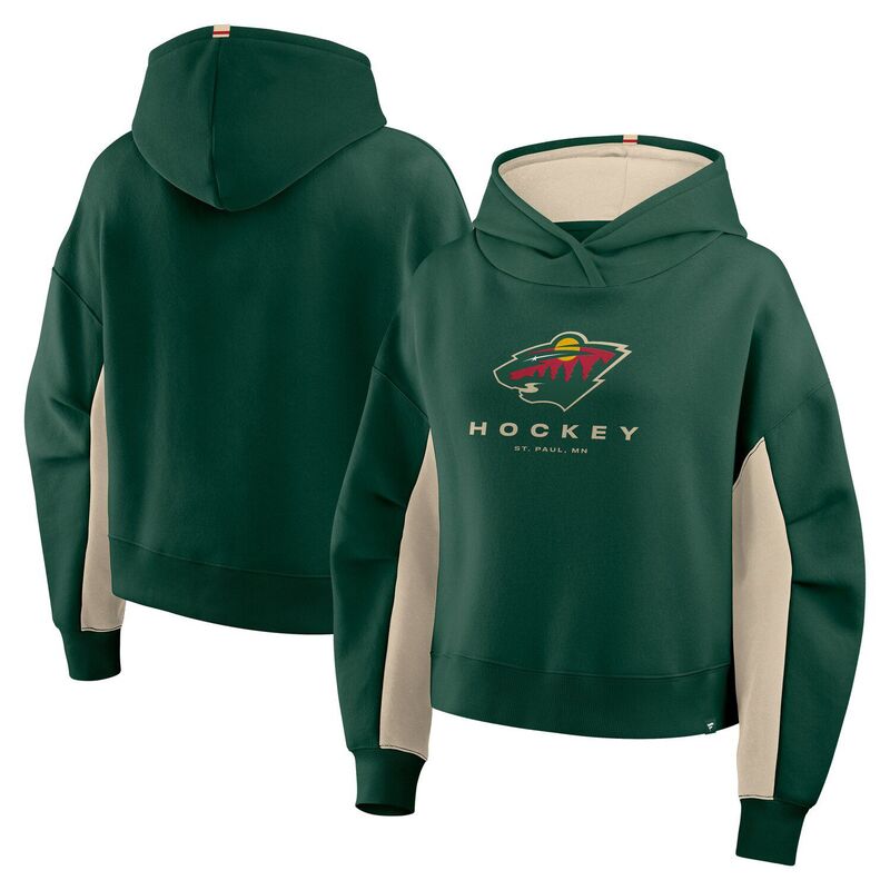 ファナティクス レディース トップス Tシャツ パーカー Women's Fanatics Green Minnesota Wild Back Check Boxy Hoodie Wld Green グリーン
