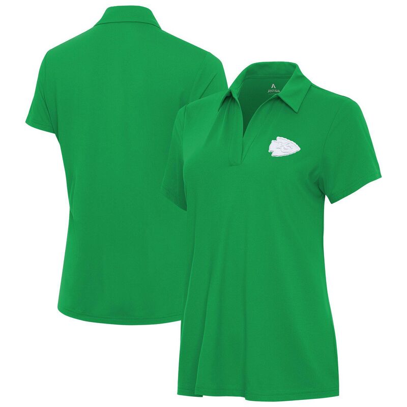 アンティグア レディース トップス Tシャツ Vネック ポロシャツ Women's Antigua Kelly Green Kansas City Chiefst. Patrick's Day Era V-Neck Polo Chf Green グリーン