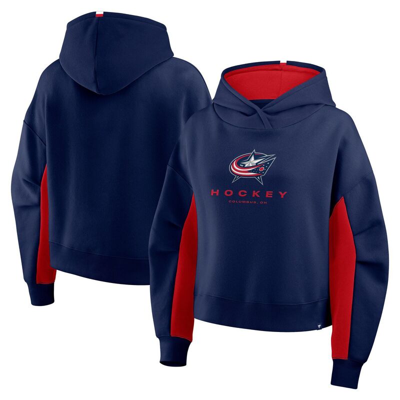 ファナティクス レディース トップス Tシャツ パーカー ジャケット Women's Fanatics Navy Columbus Blue Jackets Back Check Boxy Hoodie Blj Navy ネイビー