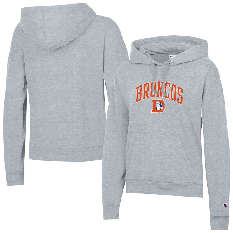 チャンピオン レディース トップス Tシャツ パーカー Women's Champion Heather Gray Denver Broncos Powerblend Hoodie Den Grey グレー