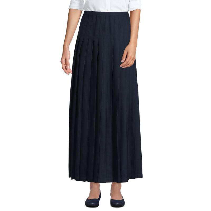 ランズエンド レディース ボトムスカート プリーツ アンクル Women's Lands' End Anklength Pleated Skirt Academic Navy ネイビー|ReVida 店