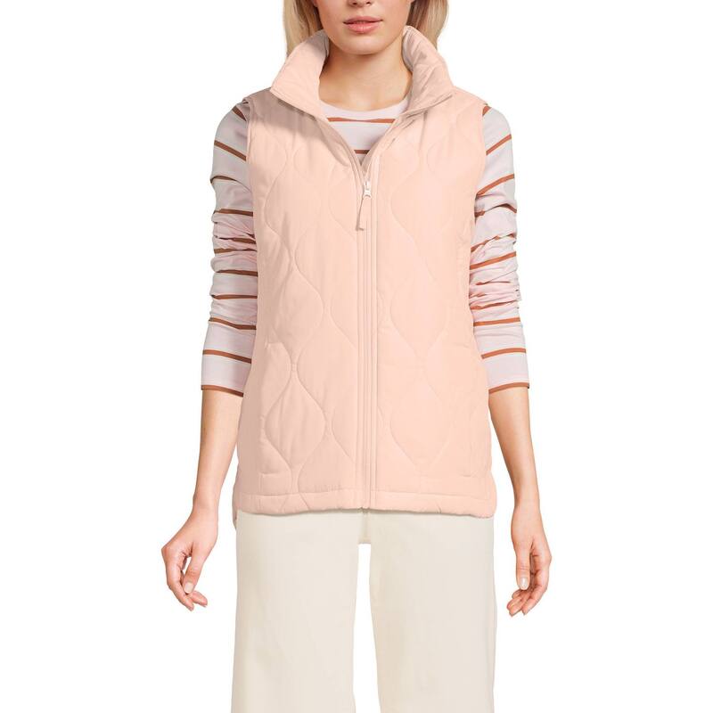 ランズエンド レディース アウター ジャケット・ブルゾン プチ ベスト Petite Lands' End FeatherFree Onion Insulated Vest Soft Mineral Blush ブラッシュ|ReVida 店