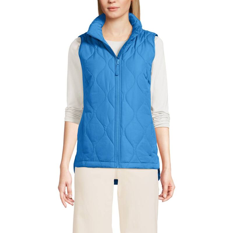 ランズエンド レディース アウター ジャケット・ブルゾン キルティング トール ベスト Women's Tallands' End FeatherFree Quilted Insulated Vest Muted Cobalt Blue ブルー|ReVida 店