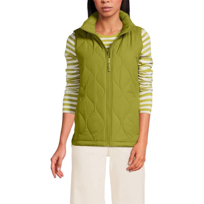 ランズエンド レディース アウター ジャケット・ブルゾン キルティング トール ベスト Women's Tallands' End FeatherFree Quilted Insulated Vest Vintage Lime Green ライム|ReVida 店