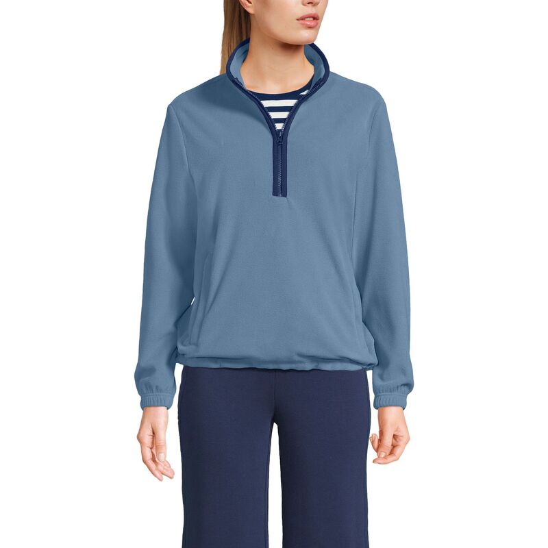 ランズエンド レディース アウター ジャケット・ブルゾン ハーフジップ フリース Women's Lands' End AnyweatherainDefense Fleece Quarter Zipullover Soft Peacock|ReVida 店