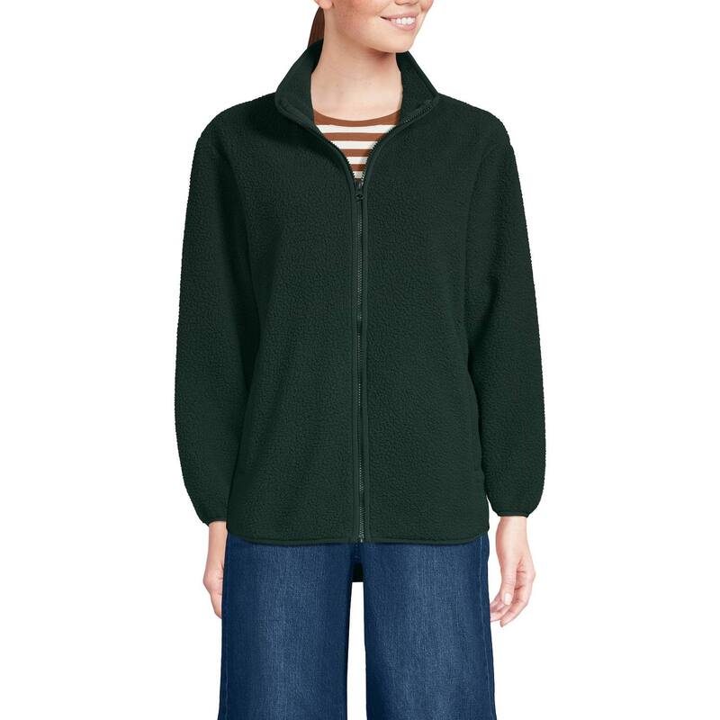 ランズエンド レディース アウター ジャケット・ブルゾン ハーフジップ フリース Women's Lands' End Half Zip Cozy Sherpa Fleece Pullover Woodland Forest フォレスト|ReVida 店