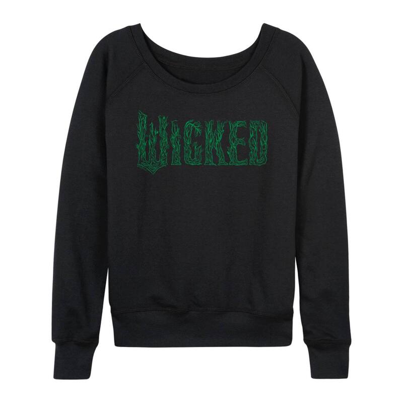 アニメキャラクター レディース トップス Tシャツ パイル ロゴ Licensed Character Women's Wicked For Good Logo Tree Branch French Terry Long Sleeve Tee Black ブラック