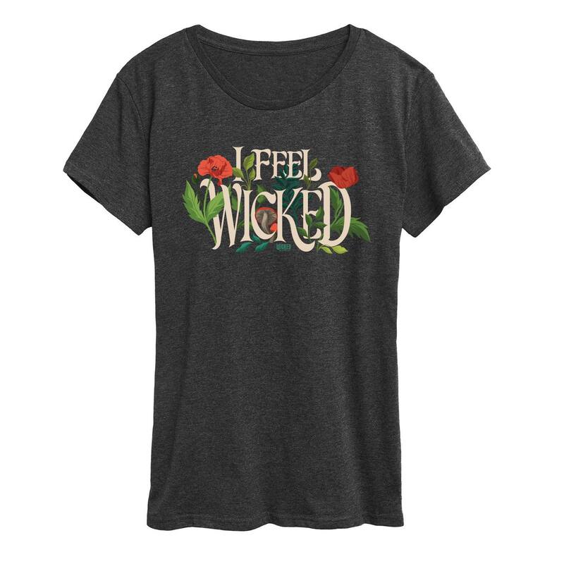 アニメキャラクター レディース トップス Tシャツ グラフィック Licensed Character Women's Wicked For Good Elphaba I Feel Wicked Graphic Tee Heather Charcoal チャコール
