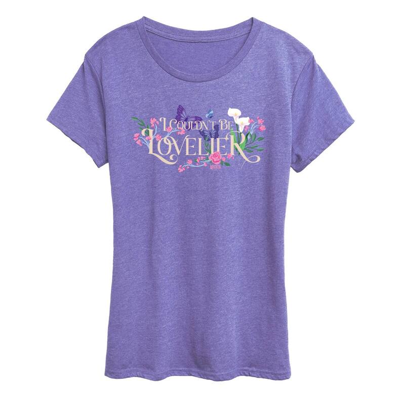 アニメキャラクター レディース トップス Tシャツ グラフィック Licensed Character Women's Wicked For Good Glinda I Couldn't Be Lovelier Graphic Tee Heather Periwinkle ヘザー