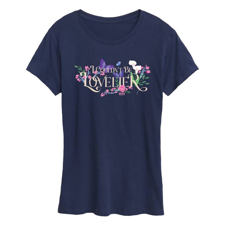 アニメキャラクター レディース トップス Tシャツ グラフィック Licensed Character Women's Wicked For Good Glinda I Couldn't Be Lovelier Graphic Tee Navy ネイビー