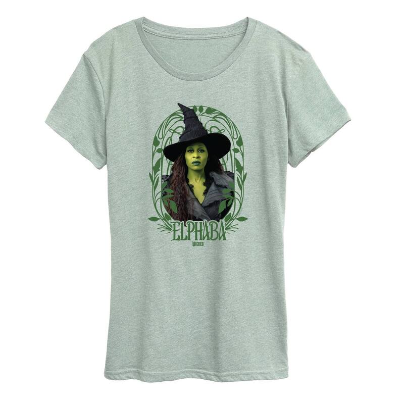 アニメキャラクター レディース トップス Tシャツ グラフィック Licensed Character Women's Wicked For Good Elphaba Frame Graphic Tee Heather Sea Foam ヘザー