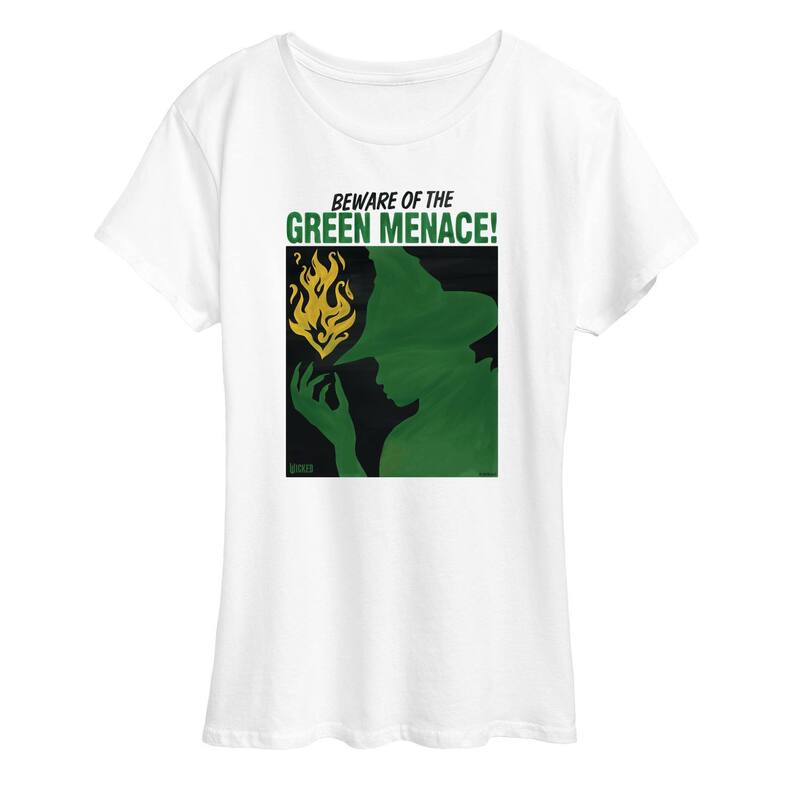 アニメキャラクター レディース トップス Tシャツ グラフィック Licensed Character Women's Wicked For Good Beware Of The Green Menace! Graphic Tee White ホワイト 6,021円