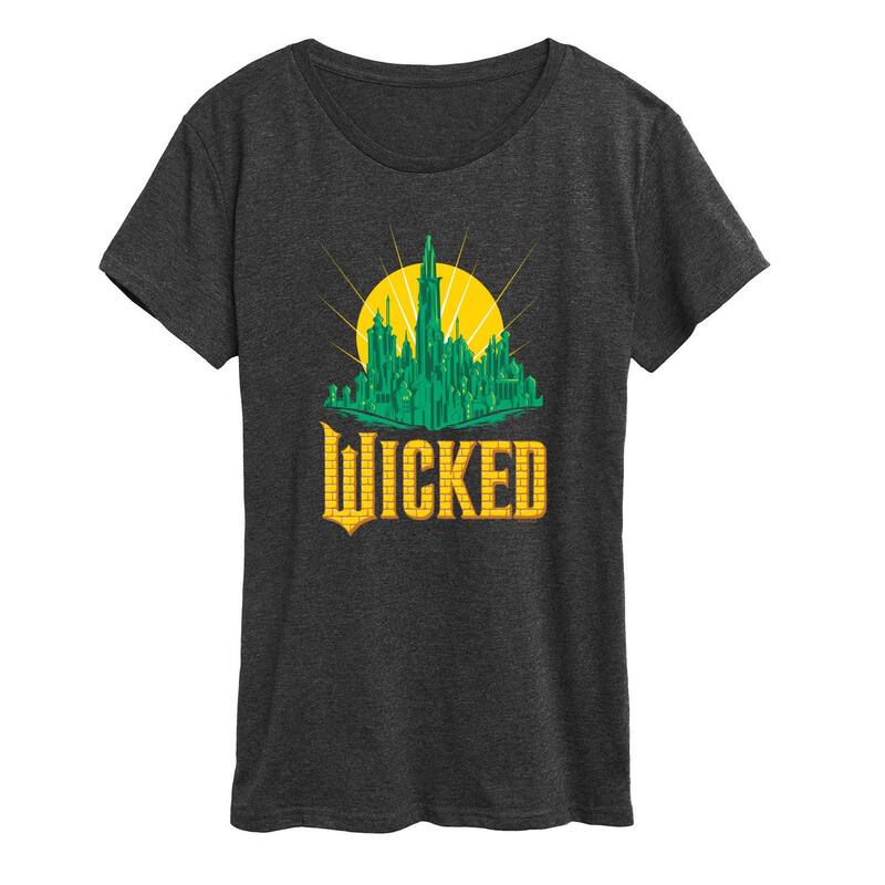 アニメキャラクター レディース トップス Tシャツ グラフィック Licensed Character Women's Wicked For Good Graphic Tee Heather Charcoal チャコール