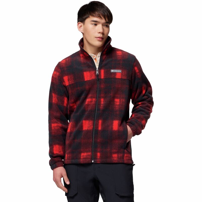 コロンビア メンズ アウター ジャケット・ブルゾン プリント Tシャツ フリース Men's Columbia Steens Mountain Printed Full-Zip Fleece Jacket Sail Red Omblur レッド