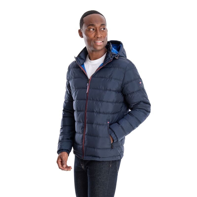 ロンドンフォグ メンズ アウター ジャケット・ブルゾン Men's London Fog Hooded Puffer Jacket Navy ネイビー｜ReVida 店