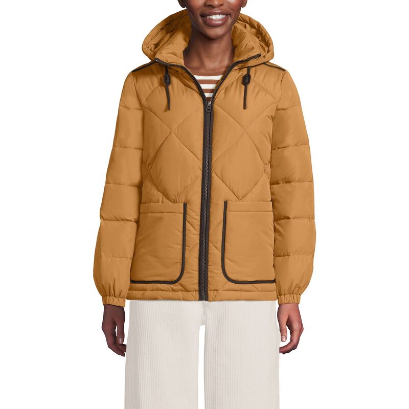 ランズエンド レディース アウター ジャケット・ブルゾン キルティング Women's Lands' End FeatherFree Insulatediamond Quilted Jacket Canyon Camel キャメル